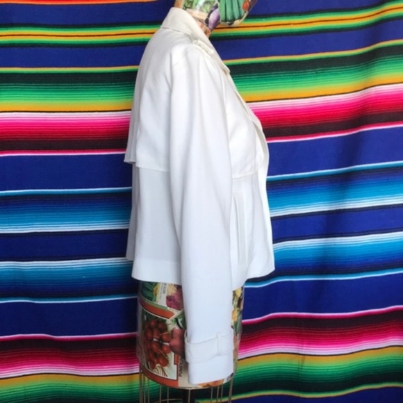 Zara Short Trench Jacket Layer Cuffed Back Flap - Picture 5 of 8